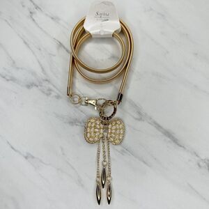 Sophia Collection Faux Pearl Rhinestone Bow Stretch Cinch Belt XS/Small (XS/S) ✨